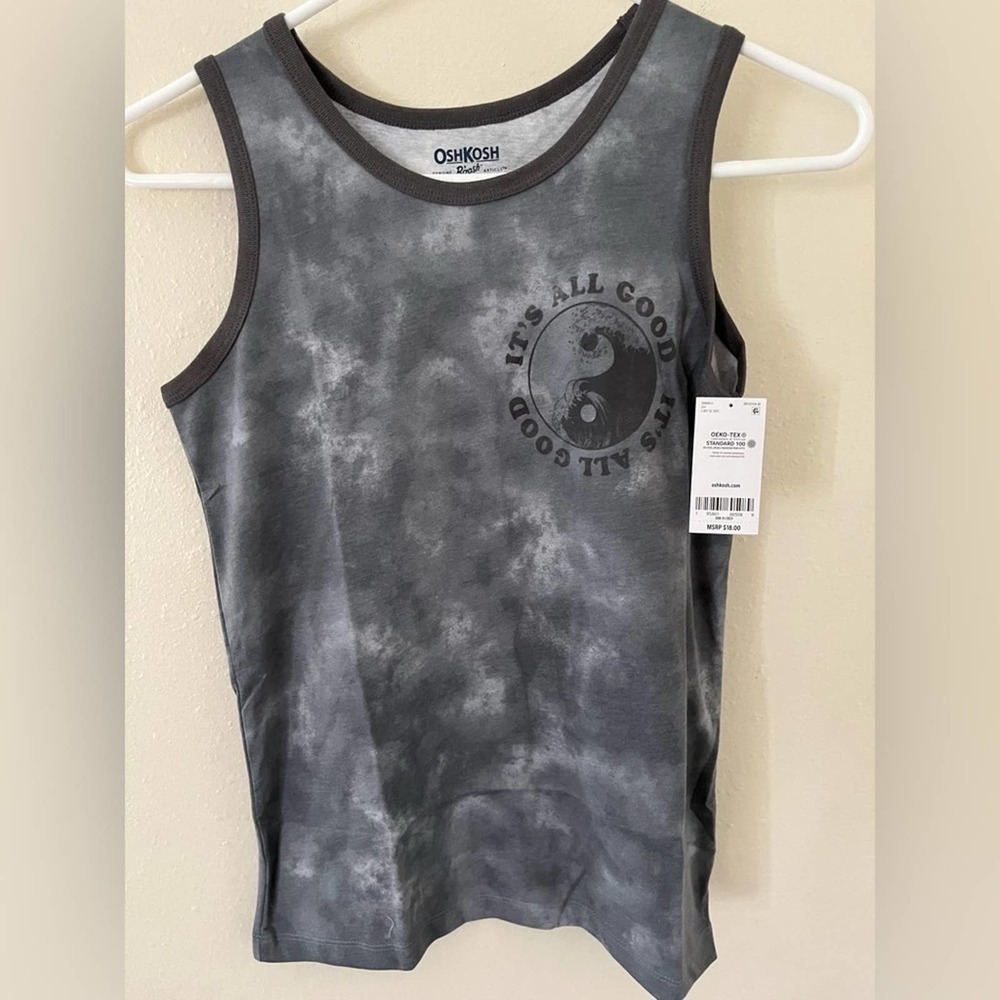 Oshkosh Kids It's All Good Tie-Dye Jersey Tank Top Size 10 New With Tags